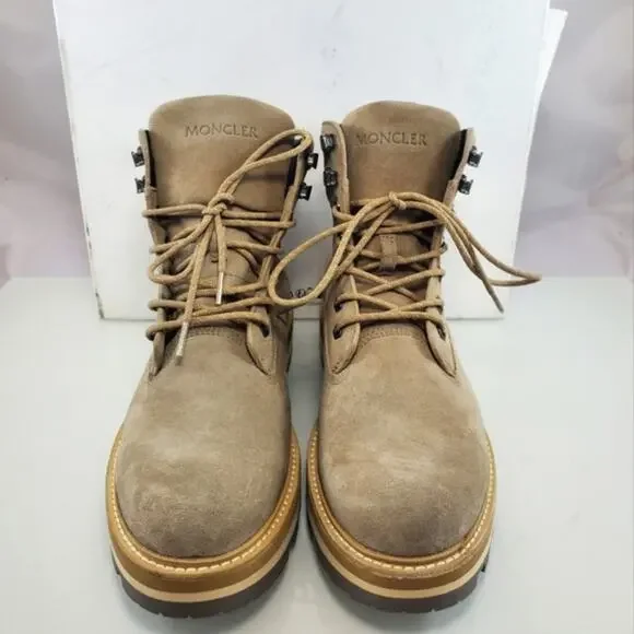 NWT$875 Moncler Men's Peka Leather Lace-Up Hiking Boots Sz 39 EU (US 6)